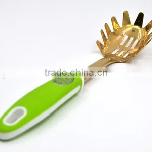 Classic Quality China Manufacturer Gold Plating Stainless Steel Spaghetti Server Spoon thumbnail-4