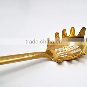Classic Quality China Manufacturer Gold Plating Stainless Steel Spaghetti Server Spoon thumbnail-5