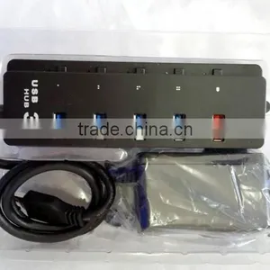 Prenium High-speed 5 Port Usb 3.0 Hub With Individual On/off Switches , 4 Port Usb 3.0 Hub +1 Quick Charging Port thumbnail-3