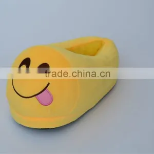 Household Indoor Warm Emoji Plush Funny Bedroom Slippers ,QQ Expression Plush Shoes thumbnail-1
