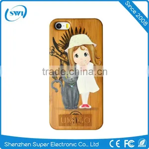 Colorful Painting PC+wood Case for Iphone 6, New Arrival Back Cover Case For Iphone 7 thumbnail-3
