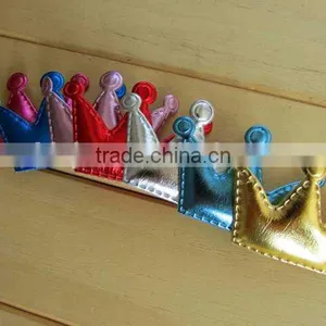 Custom High Quality Ultrasonic Embossed PU Crown Applique for Kids thumbnail-1