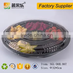 Transparent 6 Compartment Fruit Round Container thumbnail-1