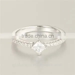S925 Silver Fashion Jewelry Pave Clear Cz Lucky Stone Finger Rings thumbnail-5