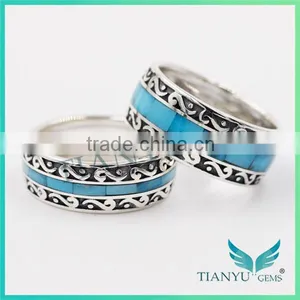 Fashion Turquoise Rings Finger Rings for Men and Women Wedding Ring Engagement Ring thumbnail-3