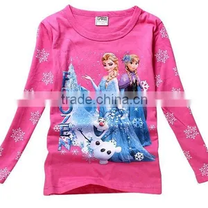 Hot Sales! Cotton Wholesale Frozen Anna T-shirt Baby Long Sleeve T-shirt thumbnail-1