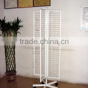 Revolving Wire Display Rack With Wheels,4-pags Display Rack With Tray thumbnail-1