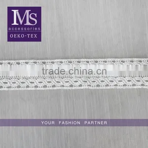 Factory Wholesale High Quality White 3cm Polyester Yarn Lace for Sale thumbnail-1