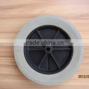 Black Plastic Rim 10X1.75 Semi-pneumatic Small Rubber Wheel for Baby Wagon thumbnail-1