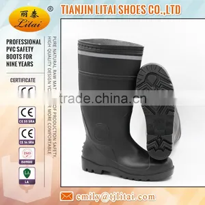 Hot Selling Black PVC Safety Rain Boots With Steel Toecap thumbnail-1