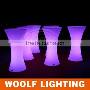 PE Plastic Rechargeable LED Round Cocktail Table Furniture thumbnail-2