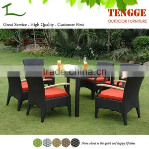 Rattan Wood Garden Furniture Rattan Wood Dining Table With 4 Chairs thumbnail-3