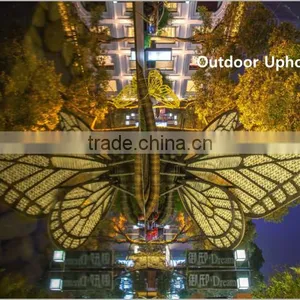 Garden Rattan Hand Woven Weather Resistance PE Plastic Aluminum Frame Animal Butterfly Garden Decoration thumbnail-2