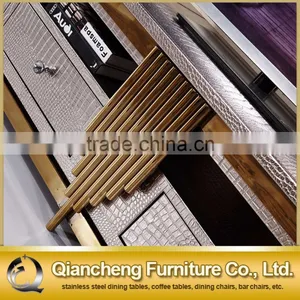 Hotel Furniture Led tv Stand tv Table With Gold Metal Frame pu Cover Top thumbnail-6