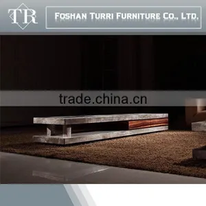 Modern Living Room Furniture Nature Marble Travertine TV Cabinet Designs thumbnail-2