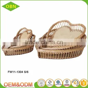 Hot Sale Graceful Eco-friendly Hand Weaved Strong Little Poly Rattan Wicker Basket for Supermarket thumbnail-1