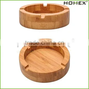 Bamboo Handicraft Round Cigar Ashtray Homex BSCI/Factory thumbnail-1
