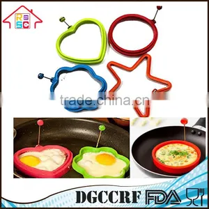 100% Food Grade Heart Shaped Silicone Egg Ring Egg Mould Silicone Pancake Mold thumbnail-1