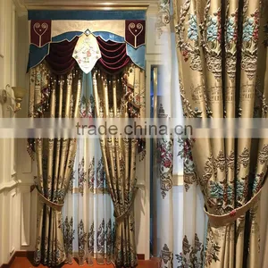 JA863 Momoda Luxury Home Decorations French Retro Antique Curtain With Sheers and Valance Arabian Champagne Beige Curtain Fabric thumbnail-2