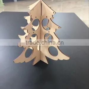2016 Wholesale Handmade Christmas Decoration Laser Cutting Wooden Tree for Christmas Decoration thumbnail-4