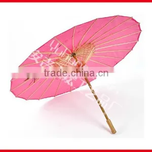 Flower Panited Chinese Silk Bamboo Parasol thumbnail-3