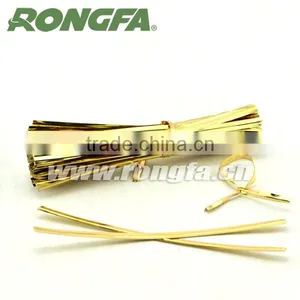 PET Plastic Metallic Golden Wire Twist Tie for Candy and Gift Bag Closing thumbnail-6