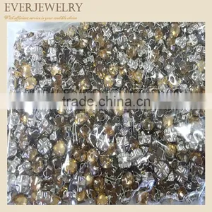 Sew on Cut Glass Crystals 4mm in Silver Settings Montees 4 Holes Bead thumbnail-2