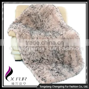 CX-D-73 2016 New Arrival Hand Knitted Genuine Fox Fur Throw Blanket thumbnail-3