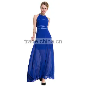 Maxnegio Long Dress Maxi Chiffon Beaded Round Neck Evening Dress thumbnail-4