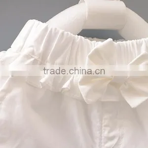 Bulk Sale!Children Clothes Pure White Wild Ruffle Shorts Bowknot Decoration Two Trousers Pockets Wholesale thumbnail-2