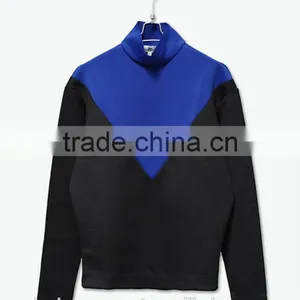 Custom Sweatshirt, Turtleneck Sweatshirts, Color Contrast Sweatshirt Women thumbnail-4