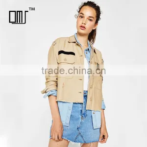 Buy Jackets Online Ladies Light Short Cotton Overshirt Military Jacket thumbnail-1