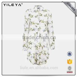 New Design Women Spring Summer Cartoon Pattern Print Shirt Dress thumbnail-4