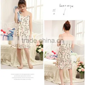 Ms Summer New Cotton Condole Belt Vest Skirt Pajamas in Nightgown Camisole Leisurewear Han Edition Dress Sexy thumbnail-6