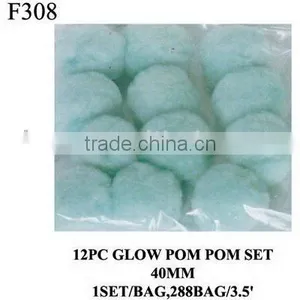 F308 12PC GLOW Pom Poms SET thumbnail-1