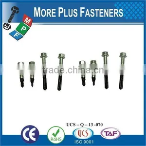 Taiwan #12-14 x 3/4" Hex Unslotted Hex Washer Head Epoxy #3 410 Stainless Steel Bonded Sealing Washer Self-Drilling Screw thumbnail-6