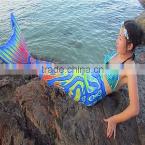 Girls Boys Mermaid Swimsuit Swimmable Kids Mermaid Tail for Swimming thumbnail-3