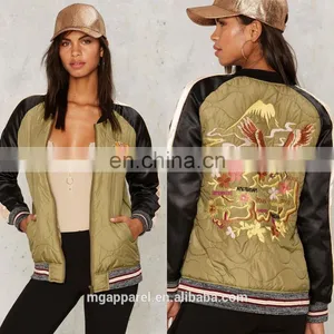 OEM Fashion Bomber Jacket for Women ,embroidered Bomber Jacket Wholesale thumbnail-1