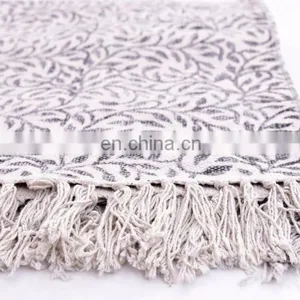 Indian Handmade Home Decor Rugs Woven Cotton Carpet Bohemian Hand Block Print Floor Mat thumbnail-2