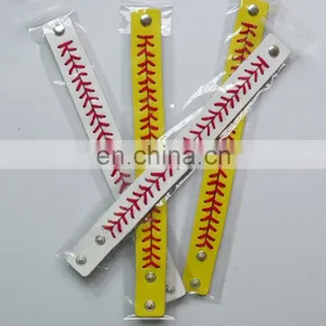 Popular Cheap Leather Sports Softball Bracelet thumbnail-2