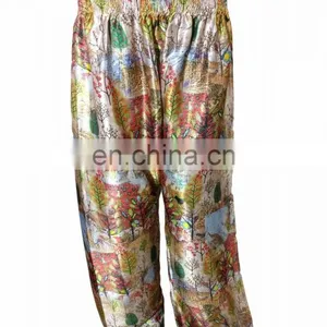 African Style Printed Palazzo Pants / High Quality Satin Silk Trouser For Women (beach Wear Palazzo Trousers Pant) thumbnail-1