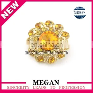 Vintage Golden Metal Colourful Crystal Button for Hair Accessories thumbnail-5
