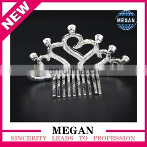 High Quality Colored Rhinestone Tiaras Heart Rhinestone Crown Comb thumbnail-2