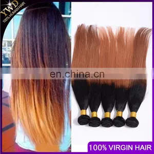 Brazilian Ombre Silky Straight Wave Hair 1b/30 Brazilian Virgin Human Hair Body Weave Brazilian Wavy Hair thumbnail-1
