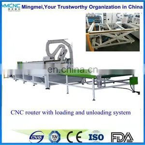 Mingmei Auto Loading Unloading Device 1325 CNC Router With Boring Head thumbnail-1