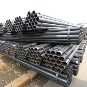 Tianjin Shengteng Mild Carbon Steel Straight ERW Welded Black Steel Round Pipe thumbnail-2