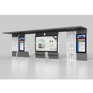Students Share the Aluminum Profile Bus Stop Kiosk Billboard Factory of Charging Treasure Bus Stop thumbnail-4