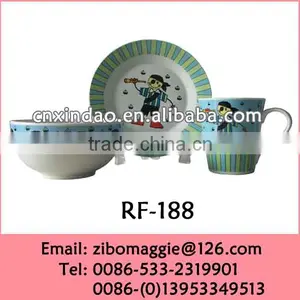 2014 Hot Sale Promotional 3pcs Kid's Ceramic Breakfast Dinnerware Set thumbnail-1
