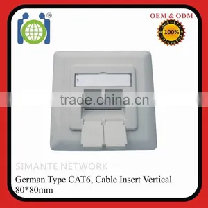 Germany Cat.6 Shielded 2 Gangs RJ45 FTP Faceplate thumbnail-1