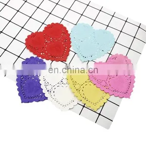 Top Selling Colorful Valentine Heart Shape Paper Lace Doily thumbnail-5